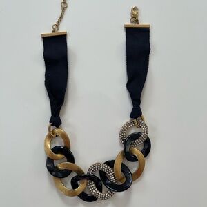 Ann Taylor Black and Gold Link Necklace